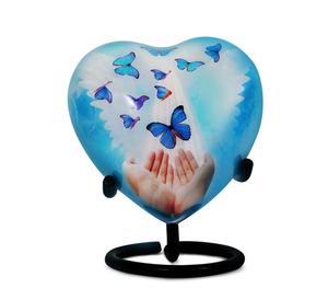 Urnes de crémation en forme de coeur de papillon pour les cendres humaines W urnes de support en métal durables pour des souvenirs adultes pour les urnes funéraires de mamans - Product Image 4