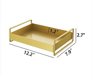 Elegant Gold <b>Black</b> Iron Customizable Rectangle <b>Serving</b> <b>Tray</b> for Home Kitchen Hotel Restaurant Decorative Use-VISHAL HANDICRAFT - Product Image 2