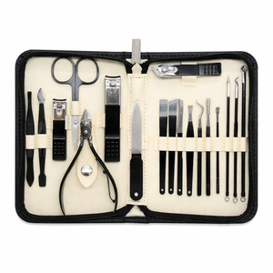 Multi Functional Luxurious 18-Piece Stainless Steel Manicure Pedicure Set 3-in-1 <b>Nail</b> Clipper World Precision Surgical Leather - Product Image 4