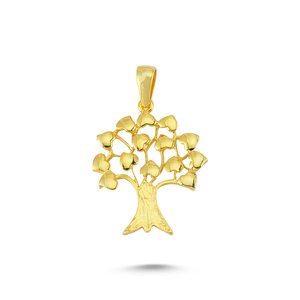 Collier à breloque arbre de famille Design d'art délicat 14K en or véritable arbre de vie collier cœur bijoux turcs vente en gros Offre Spéciale - Product Image 6