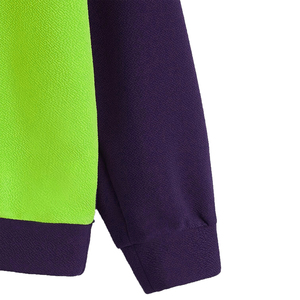 Sweat-shirt à capuche en molleton pour homme, hiver, blocs de couleur, brodé, épaules tombantes, manches longues, grande taille - Product Image 5