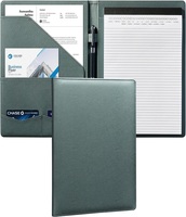 Carpeta de Presentación Profesional de Cuero PU A4, Cierre Doble, Porta Clips, Compartimentos para Tarjetas de Visita, Impresión en Relieve