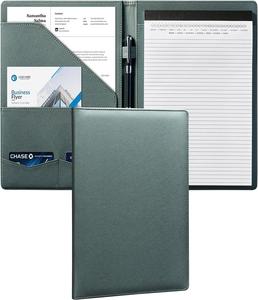 Professional PU <b>Leather</b> <b>A4</b> Presentation Portfolio with Paper Clip <b>Holder</b> and Business Card Compartments for Conferences Meetings - Product Image 1