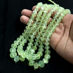 Cuentas facetadas de prehnita natural de 8-12 mm, hilo de cuentas sueltas de prehnita natural para la fabricación de joyería. - Product Image 3