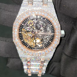 Reloj de Pulsera de Lujo para Hombre, de 41 mm, de Acero Inoxidable, Cuadrado, de Cuarzo, Esqueleto, para Reloj AP, Resistente al Agua, Analógico, con Esfera de Cristal, Estilo Hip Hop, Brillante - Product Image 1