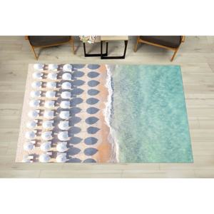 Tapis de plage avec parasols, tapis paysage marin, tapis imprimé, tapis en velours - Product Image 2