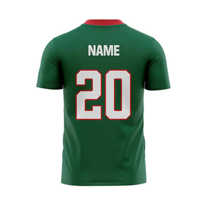 Maillots de football américain personnalisés vert orange noir bleu, impression par transfert thermique, respirants, uniformes de football universitaires courts - Product Image 2