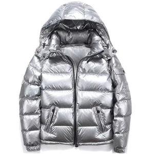 Fabricant Veste matelassée matelassée brillante Warn pour hommes coupe-vent rembourré épais noir à capuche Veste matelassée à bulles - Product Image 5
