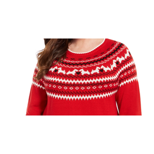 Maglione invernale casual da donna Charter Club taglia 0X con stampa Fair Isle, rosso - Product Image 2