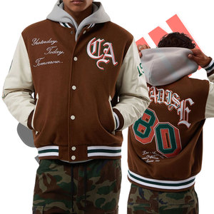 Chaqueta bomber de hombre de alta calidad de fabricante OEM diseños personalizados parches bordados chaqueta universitaria sexy para Universidad y fiestas - Product Image 5