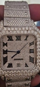 นาฬิกาฮิปฮอปแฟชั่นโบราณขนาดใหญ่ทำจากโลหะชุบทองทำจากเงินและแก้วควอตซ์สำหรับนักธุรกิจส่งตรงจากโรงงาน - Product Image 2