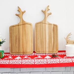 เขียงไม้อะคาเซียพร้อมด้ามเขากวางชุดของขวัญที่สมบูรณ์แบบ2ชิ้นสำหรับผลิตภัณฑ์ห้องครัวใหม่หมวดหมู่บล็อกสับ - Product Image 2