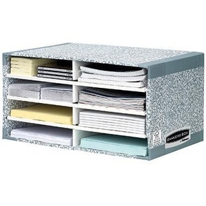 Sistema de bandejas para cartas DIN A4 Bankers Box, bandejas de archivo ecológicas de cartón gris/blanco 100% reciclado - Product Image 1