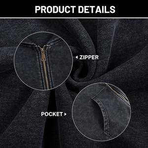 Sudadera con capucha de lana con cremallera de gran tamaño 3D Color liso MOQ bajo Precios razonables Buena calidad Diferentes tamaños Colores EE. UU. Basado en invierno - Product Image 3