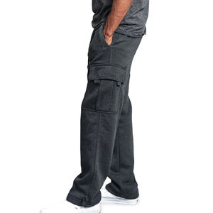 Clothing Manufacturer Custom Logo Blank Sweatpants <b>Jogger</b> Running <b>Baggy</b> Casual Straight Leg Wide Cotton Washed <b>Men's</b> Pants - Product Image 3