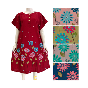 Beau motif floral femmes surdimensionné Daster robe à manches courtes maison salon porter des vêtements de nuit quotidiens à vendre - Product Image 5