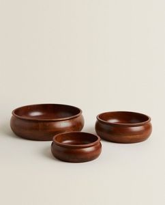 WARE SIZE NATURAL MEJOR BOWL DE MADERA ENSALADA Conjunto de diferentes tamaños de juego de cuencos de madera para restaurante Cocina hecha a mano - Product Image 6