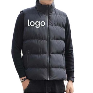 Imperméable avec fermeture éclair nouvelle mode 2025 hommes High Street Style hiver bouffantes vestes Logo personnalisé conception chaud à capuche bouffant gilet - Product Image 2