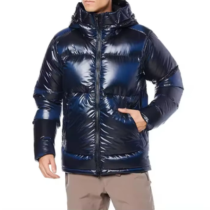 Respirant extérieur chaud matelassé grande taille doudoune patchs personnalisés hiver à capuche bulle doudoune pour hommes - Product Image 1