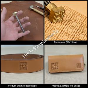 LT063 Tampon en cuir Carreaux carrés géométriques 19x19mm (3/4 "x3/4")-pour l'artisanat du cuir - Product Image 1