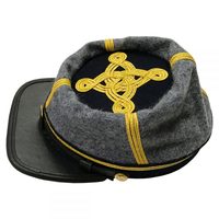Gorra de Visera de Algodón y Poliéster con Bordado de Insignia de Coronel de Infantería Confederado Civil, Ajustable, de PVC