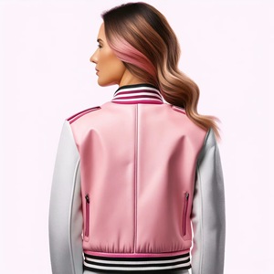 Nouvelle arrivée Custom Varsity Jacket Bomber Letterman Baseball University Jacket couleur rose - Product Image 4