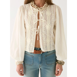 Chemisier Ludovica pour femme, collection Lord Byron, motif écossais brodé, style bohème vintage, coupe ample, tailles XS à XL, pour printemps et automne - Product Image 3