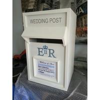 Boîte aux lettres ER blanche de qualité supérieure fabriquée à la main galvanisée grande boîte aux lettres de jardin de taille autoportante boîte aux lettres de support de poteaux de mariage ER