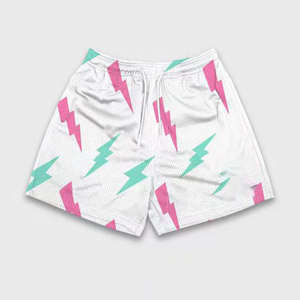 Short de sport d'été en maille de basket-ball avec logo personnalisé pour hommes, fermeture élastique et respirante à la taille, impression par sublimation de type moyen, grande taille - Product Image 2