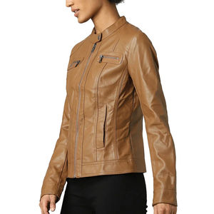 Veste en cuir pour femmes, style streetwear, pour le bureau et les occasions décontractées, veste en cuir pour femmes pour l'hiver, prix bas, service OEM - Product Image 4