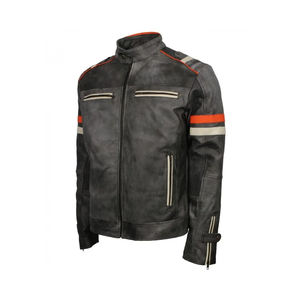 Chaqueta de cuero de moda en blanco personalizada de gran venta, ropa de hombre hecha en fábrica, chaqueta de cuero de moda hecha de tela PU - Product Image 4