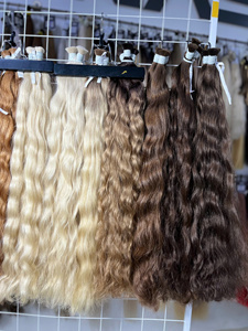 Extensions de cheveux vierges vietnamiens Super Double Drawn en vrac pour tissage, modèle Nasa Hair Andy, 1kg # 1- # 613 22-40 pouces Perm/Toutes les couleurs - Product Image 5