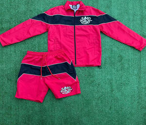 Custom Logo Unisex Knitted Baggy Jogger Streetwear Summer Cotton Plus Size Hip Hop Unisex <b>Shorts</b> Set - Product Image 3