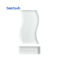 Plaque en cristal en forme de S de 10,8x17,8x1,9 cm, thème tendance de la mode, sublimation BestSub, vente en gros