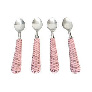 Ensemble de couverts en acier inoxydable et rotin durable vaisselle pour la maison et le mariage ensembles de couverts pour manger - Product Image 1