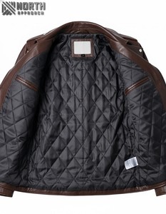 Nouveau 2025 vestes en cuir sur mesure en gros propre Logo tenue décontracté de haute qualité Faux ou fermeture éclair avant en cuir de mouton véritable - Product Image 6