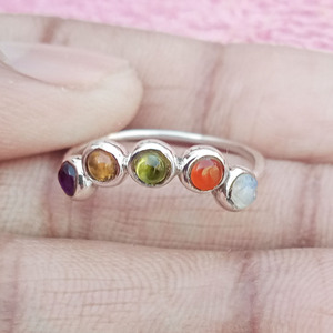 Anillo de joyería fina de Plata de Ley 925, ajuste de bisel de piedras preciosas múltiples para mujeres y niñas para bodas, fiestas de cumpleaños, venta al por mayor a granel - Product Image 2