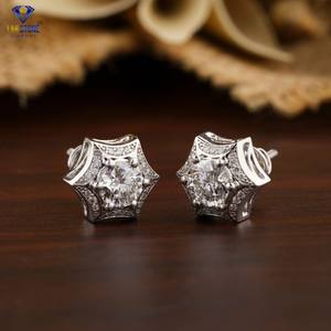 1.57 TDW rond brillant coupe diamant goujon 18k or blanc Labgrown & Hpht/Cvd diamant laboratoire pierre bijoux - Product Image 2