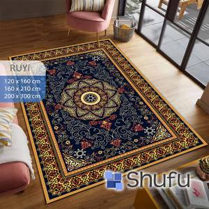 Tapis de sol Shufu confortable et moderne pour la maison, motif abstrait imprimé brillant de haute qualité, poils moyens, antidérapant, hypoallergénique, facile d'entretien - Product Image 1