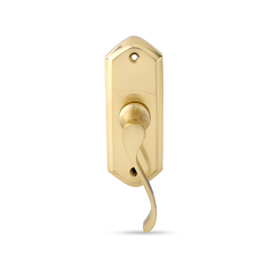 Poignée de porte à levier en laiton fabriquée à la main Shubham avec raccord de serrure à mortaise de plaque arrière finition or polie - Product Image 2