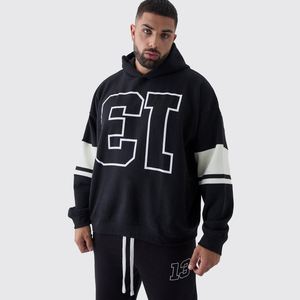 Pulls en molleton pour hommes en gros, sweats à capuche d'hiver 100 % coton de haute qualité, imprimés sur mesure, motif uni, poche, coupe oversize, OEM - Product Image 1