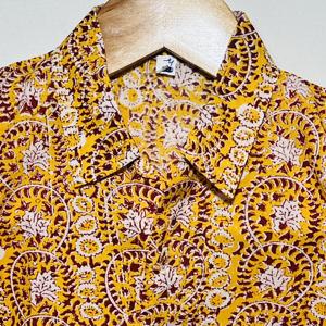 Chemise décontractée en coton à imprimé floral pour garçons tendance avec col |   Chemise à manches courtes boutonnée pour l'été - Product Image 4