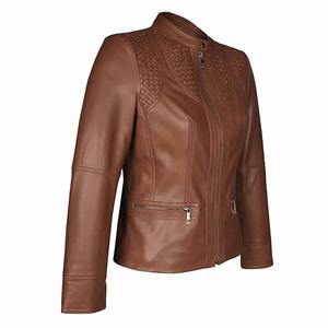 Chaqueta de Piel de Oveja Marrón para Mujer, Estilo Camionero, Transpirable, Vintage, Estilo Occidental, con Cremallera y Forro de Algodón - Product Image 2