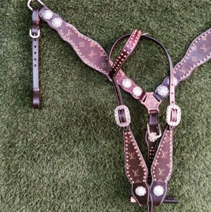 Headstalls occidentales para caballos con ajuste de hebilla de latón con OEM aceptado Western headstall collar vintage couro precio bajo - Product Image 6