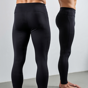 100% poliéster cintura elástica Legging compresión personalizada Capri pantalones hombres alta calidad gimnasio Fitness desgaste Leggings hombres - Product Image 6