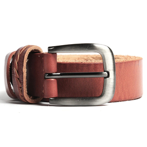 Ceinture en cuir véritable pour homme, couleur unie, boucle à ardillon, style décontracté, ceinture en cuir de vache avec boucle rectangulaire en acier, design durable - Product Image 3