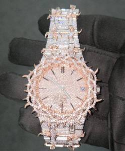Montre de luxe de qualité supérieure, design antique de type trône, mouvement à quartz en acier inoxydable, verre serti de diamants moissanite, fabrication artisanale, mode, affaires, sport - Product Image 4