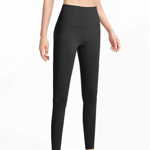 Leggings de fitness taille haute élastiques pour femme, nouveau design, respirants, décontractés, en coton/fibre de bambou, longueur genou, tricotés - Product Image 3
