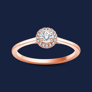 Bague Halo Cathédrale Arquée en Or Massif 14K avec 1 Diamant Rond de Laboratoire 0,30 Carat H+-SI pour Usage Quotidien et Cadeau d'Anniversaire - Product Image 3