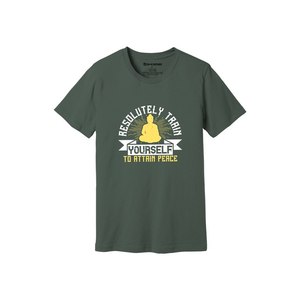 Camiseta de algodón 100% con estampado de temas de Buda, estilo informal, 12 opciones de color, 160-180, colocación de diseño personalizable GSM pesado - Product Image 5